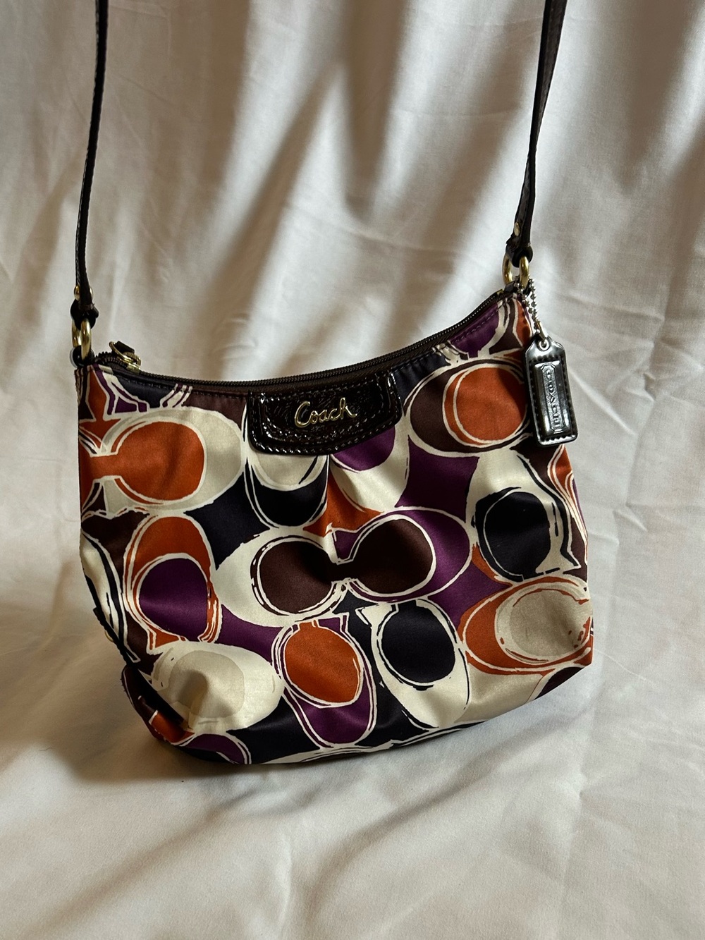 Coach Scarf Print Shoulder Bag